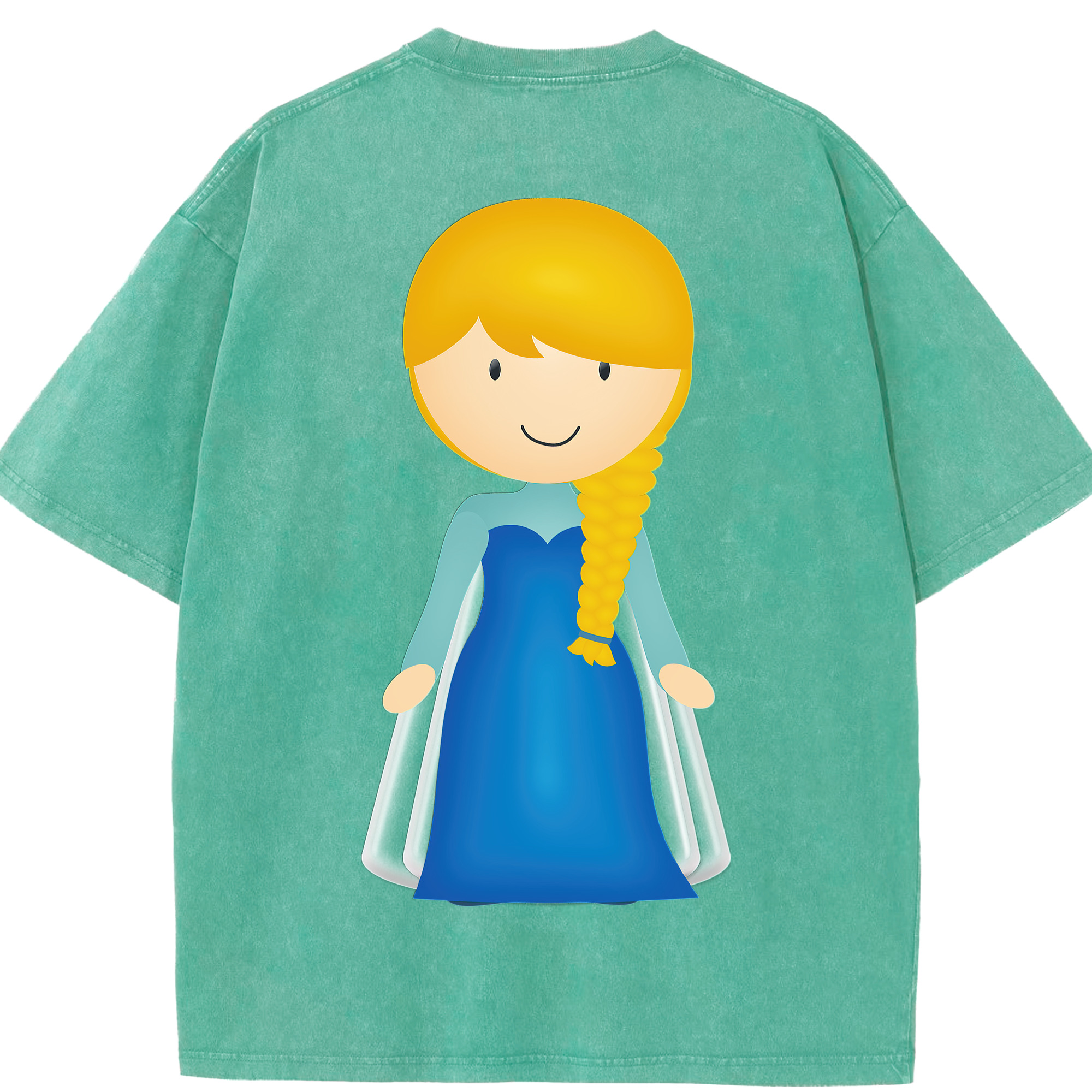 （画像用） アナと雪の女王 アンナ エルサ Frozen Anna Elsa 綿100% ヴィンテージ風 半袖Tシャツ（背面プリント）